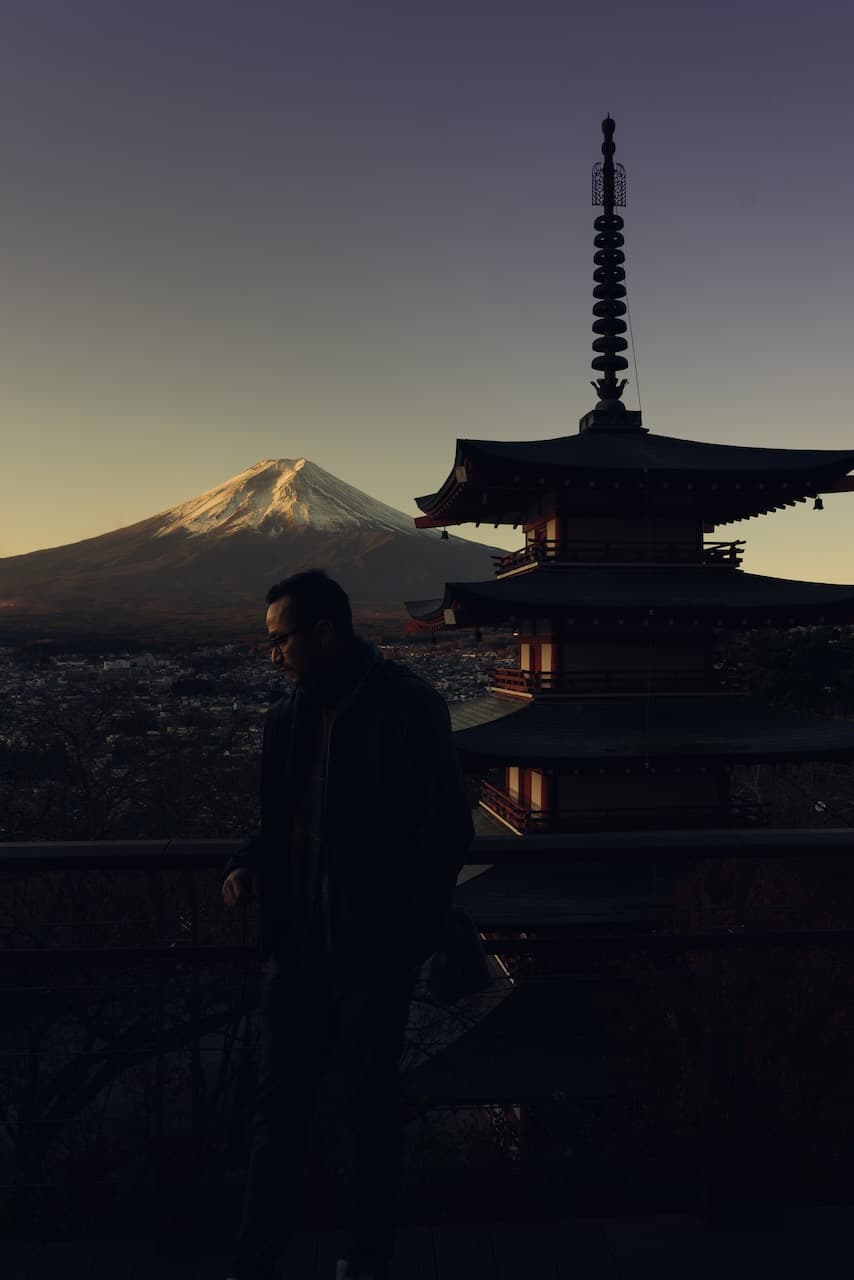 Prayash in front of Chureito Pagoda