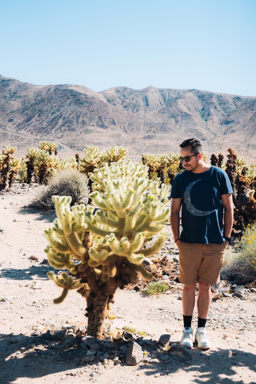 Prayash next to
cactus