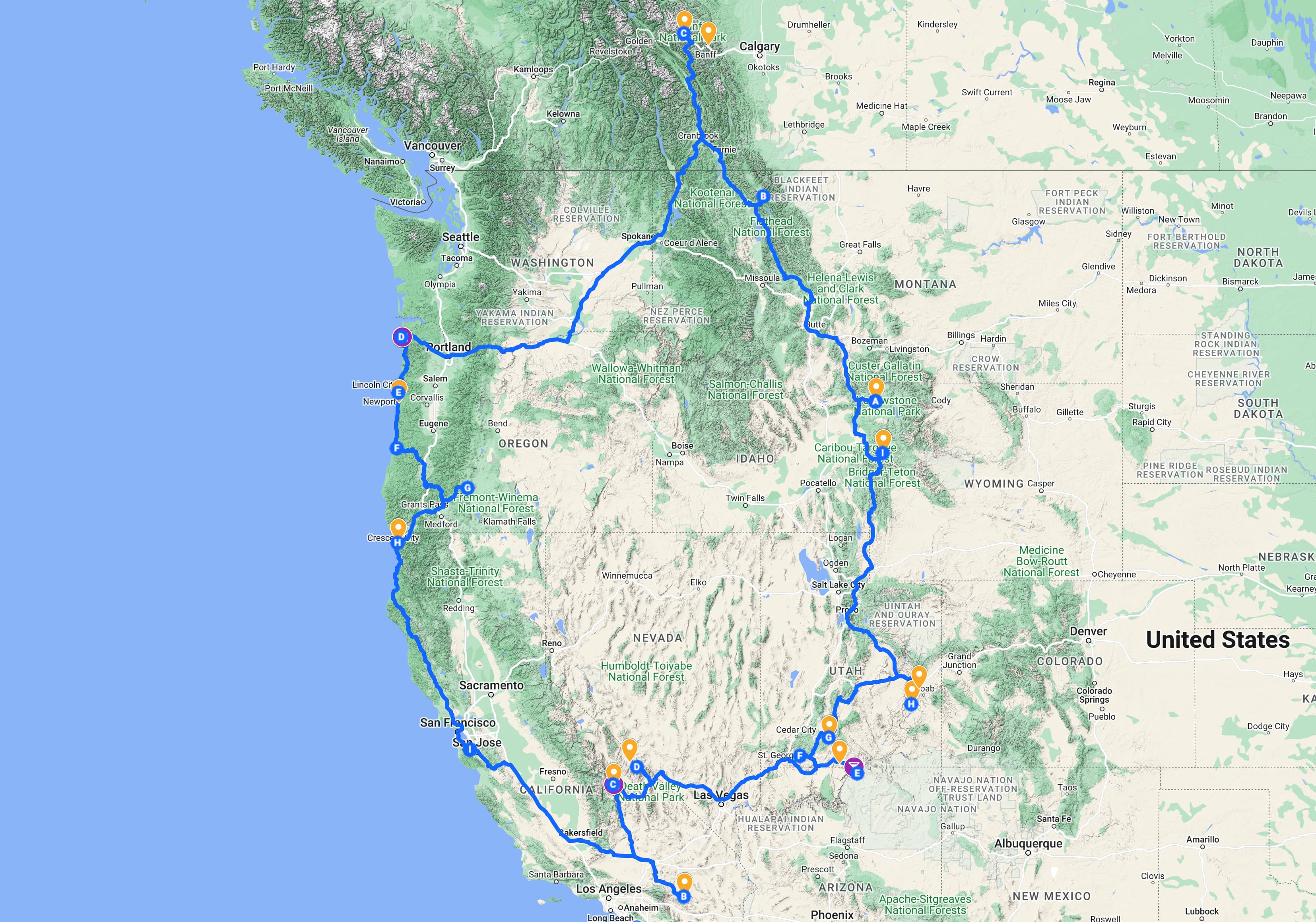 Vanlife Expedition Map