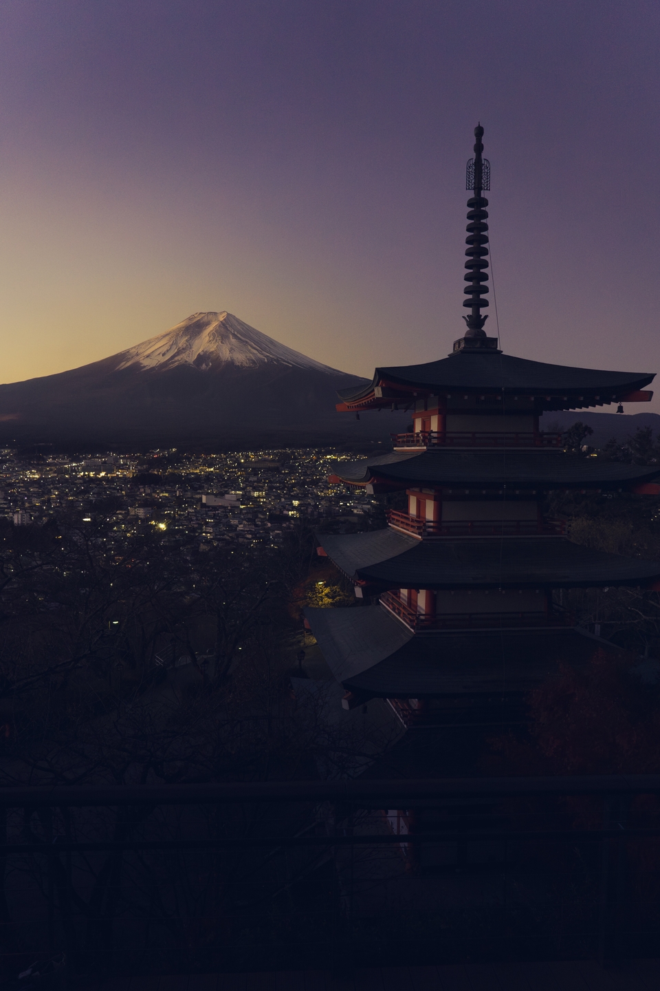 Chureito Pagoda In Front of Fujisan Iconic View