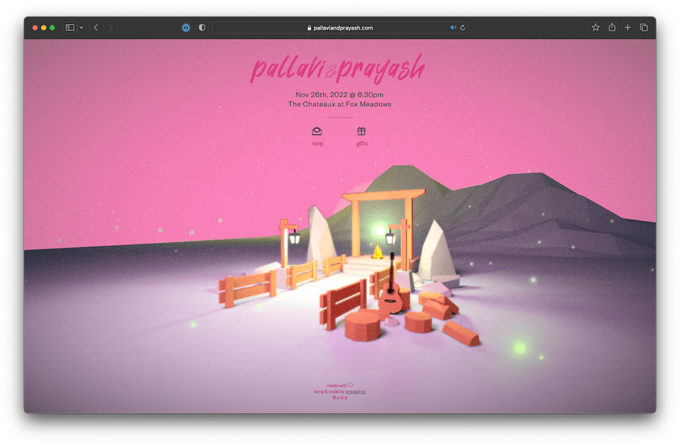 Pallavi & Prayash Interactive 3D Wedding Website